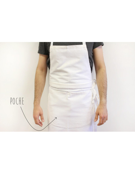 Grembiule professionale da cameriere 100% cotone bianco 100 x 100 cm