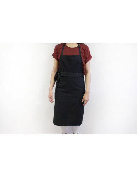 Delantal valet profesional 100% algodón negro 100 x 100cm