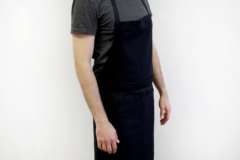 Professional valet apron 100% black cotton 100 x 100cm