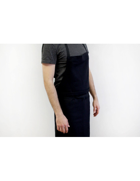 Professionelle Valet-Schürze aus 100% Baumwolle schwarz 100 x 100cm