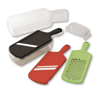 Juego de 3 mandolina de cocinaKYOCERA + receptor y protector de dedos