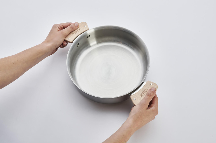 Set of 2 De Buyer Loqy removable handles in Vosges beech