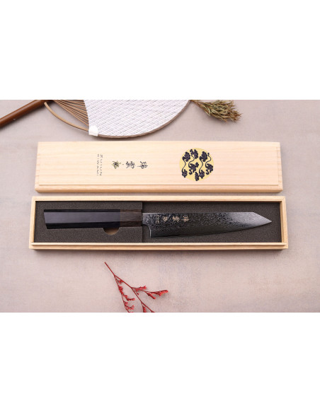 coltello universale raccoglitore di ciliegie giapponese Kanetsugu Zuiun Kiwami revêtement DLC 15cm