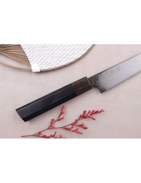 coltello universale raccoglitore di ciliegie giapponese Kanetsugu Zuiun Kiwami revêtement DLC 15cm
