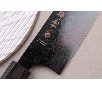 Cuchillo santoku cereza japonés Kanetsugu Zuiun Kiwami revêtement DLC 18cm 2