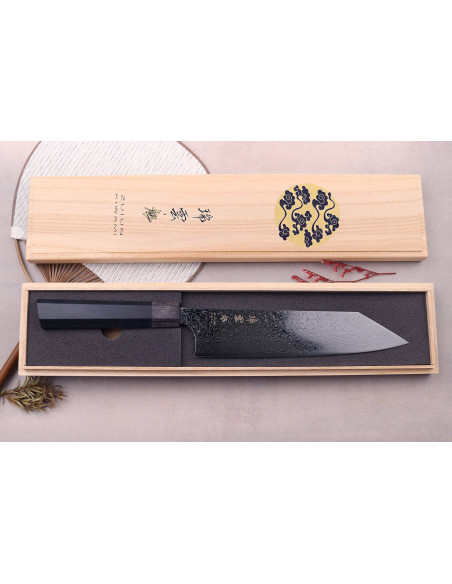 Kanetsugu Zuiun Kiwami Coltello da chef kiritsuke giapponese con rivestimento DLC 21 cm