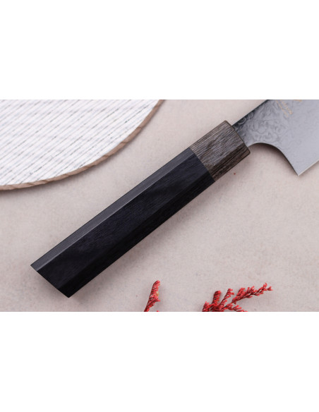 Kanetsugu Zuiun Kiwami Coltello da chef kiritsuke giapponese con rivestimento DLC 21 cm