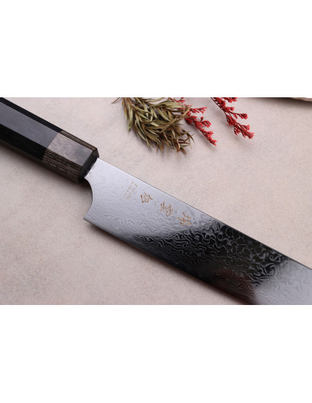 Couteau sujihiki kirsikanpoimija japanilainen Kanetsugu Zuiun Kiwami revêtement DLC 24cm