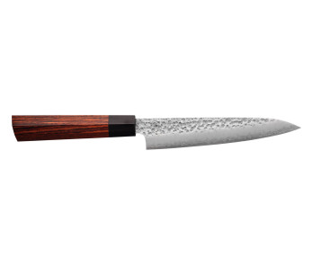 Faca universal japonesa martelada Kanetsugu Heptagon Uto de 15 cm