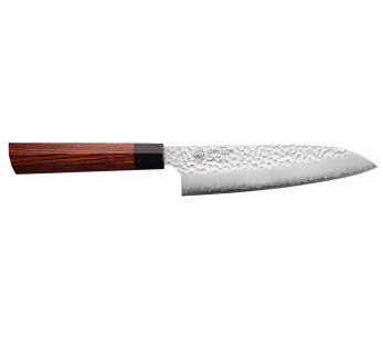 Kanetsugu Heptagon Uto 17cm vasaroitu japanilainen santoku veitsi