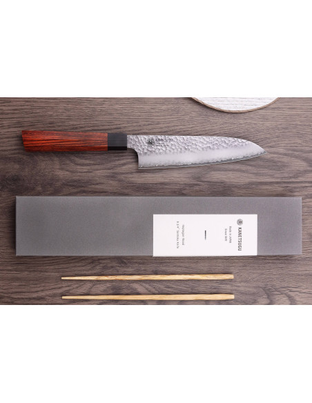 Kanetsugu Heptagon Uto 17cm gehamerd Japans santoku mes