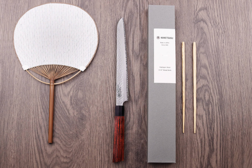 Kanetsugu japansk hammerslået brødkniv 21 cm