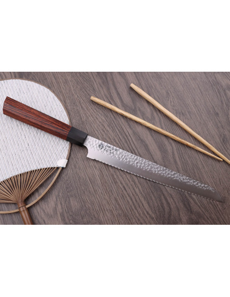Japanisches Brotmesser Kanetsugu gehämmert 21cm