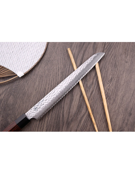 Kanetsugu Japanese hammered Bread knife 21cm