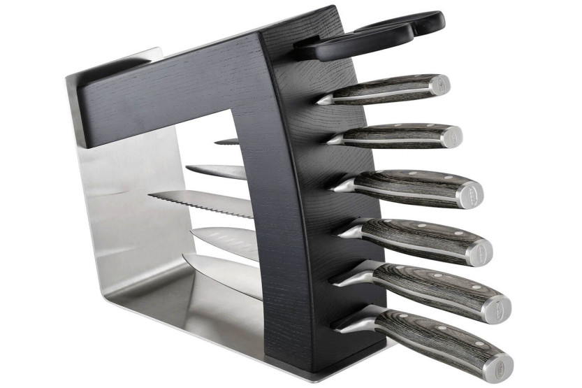 Ventosa Rosle Move X negra de madera de fresno con 7 ranuras