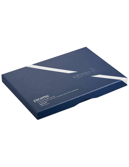 Set med 4 Opinel Facette bordsknivar VittEr® vitt skaft 11cm slätt blad i rostfritt stål