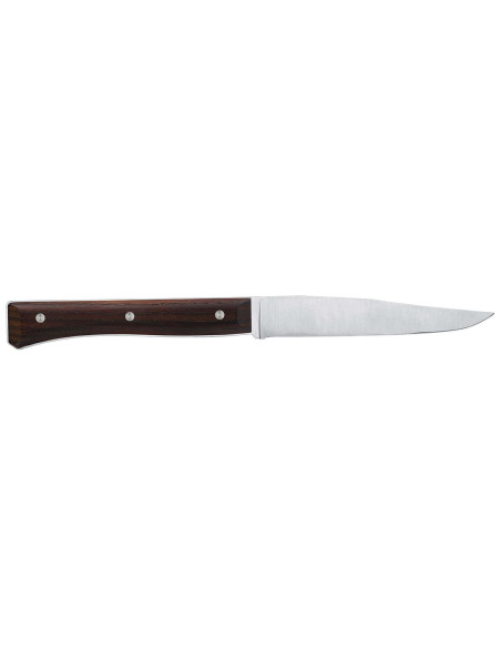 Æske med 4 Opinel Facette bordknive med skaft i mørk ask og glat blad i rustfrit stål 11 cm