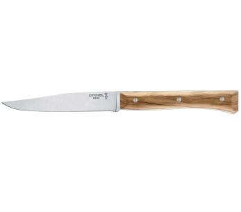 Set in scatola di 4 coltelli da tavola Opinel Facette con manico in legno d'ulivo e lama liscia in acciaio inox da 11 cm 2