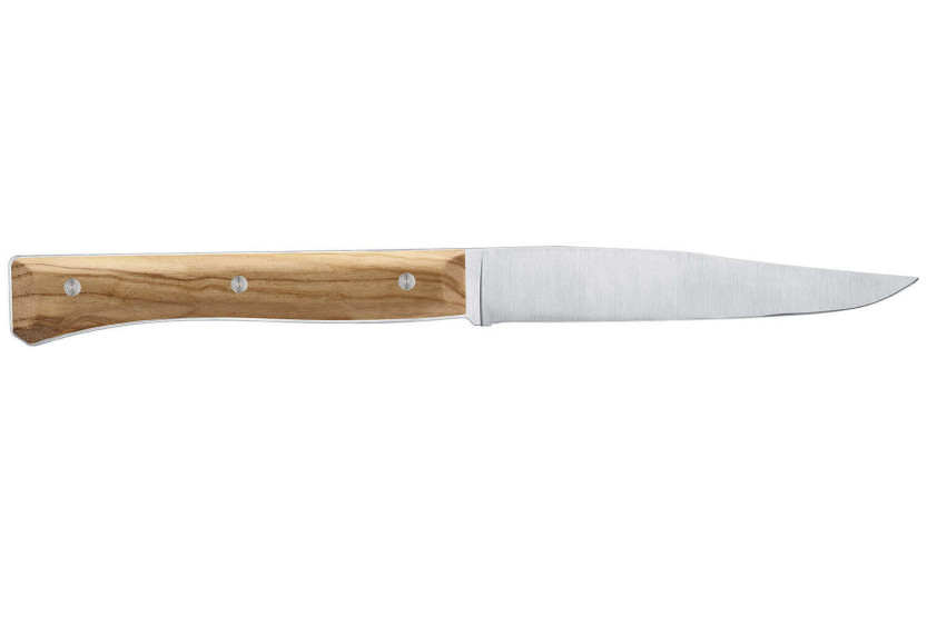 Opinel Facette pöytäveitset oliivipuukahva 11cm sileä ruostumattomasta teräksestä valmistettu terä, 4 kpl sarja