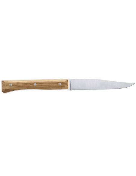 Opinel Facette pöytäveitset oliivipuukahva 11cm sileä ruostumattomasta teräksestä valmistettu terä, 4 kpl sarja
