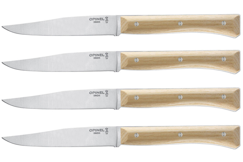 Set 4 Opinel Facette tafelmessen essenhouten heft 11cm glad roestvrijstalen lemmet