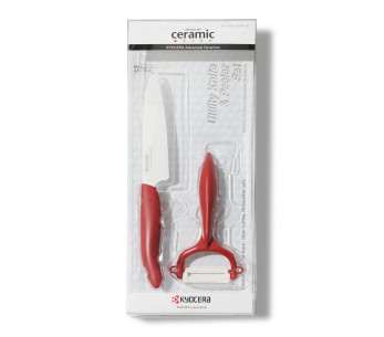 Kyocera 11cm veitsi- ja kuorimaveitsisarja, punainen kahva