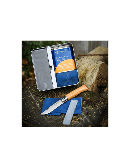 Opinel knife care kit stone + oil + microfiber cloth