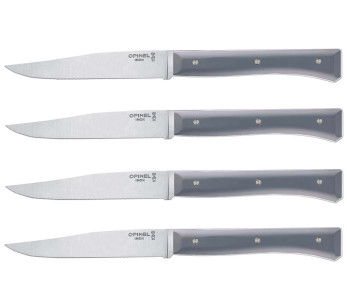 Pakkauksessa 4 Opinel Facette pöytäveitsen sarja VittEr® liuskekivikahva 11cm ruostumattomasta teräksestä valmistettu mikrohamma