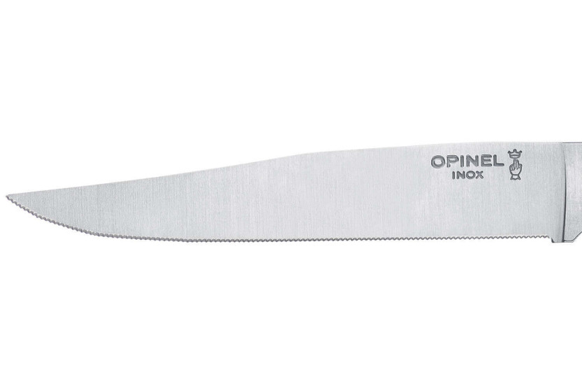 Æske med 4 Opinel Facette bordknive VittEr® skiferhåndtag 11 cm blad i rustfrit stål med mikrotanding