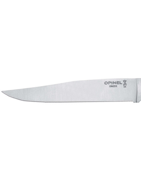 Set in scatola 4 coltelli da tavola Opinel Facette Manico in ardesia VittEr® Lama in acciaio inox microdentata da 11 cm