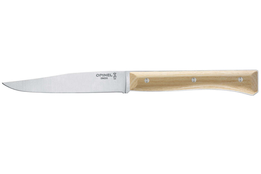 Set of 4 Opinel Facette Panaché table knives, 11cm smooth stainless steel blade