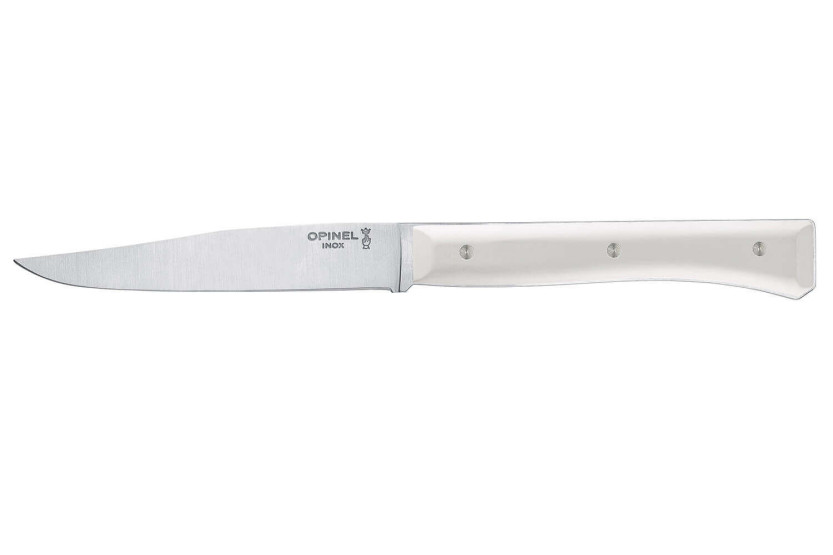 Set of 4 Opinel Facette Panaché table knives, 11cm smooth stainless steel blade