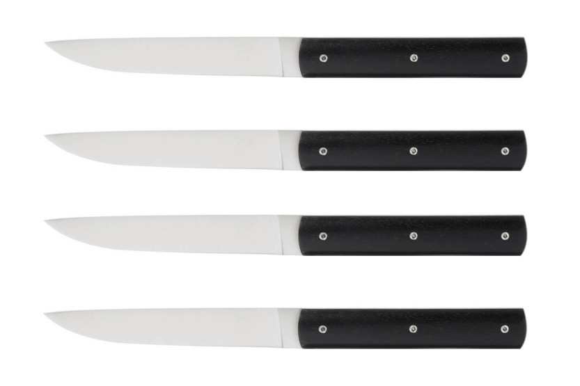 Perceval 888 sort sæt med 4 håndlavede bordknive