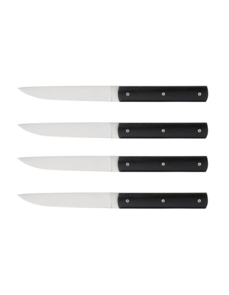 Perceval 888 sort sæt med 4 håndlavede bordknive