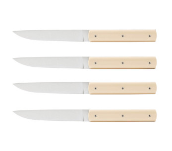 Conjunto de 4 facas de mesa Perceval 888 estilo marfim feitas à mão