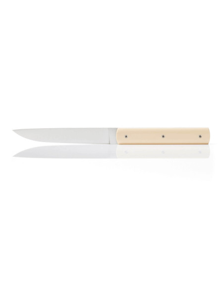 Set om 4 Perceval 888 handgjorda bordsknivar, elfenbensstil