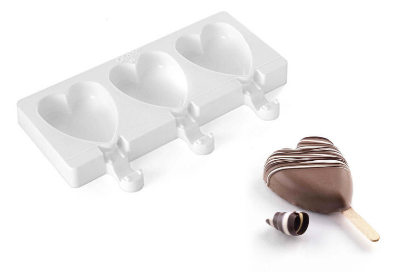 Silikomart Mini Heart jäätelömuotti - 3 onteloa