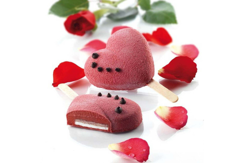 Silikomart Mini Heart jäätelömuotti - 3 onteloa