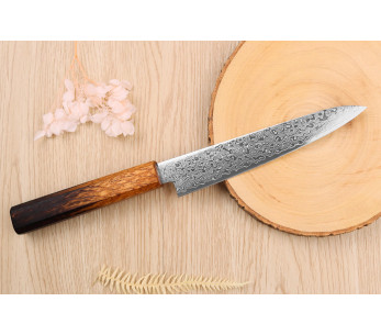 Faca universal japonês Yoshihiro Zad, feito à mão, com 15 cm de lâmina damascada 2