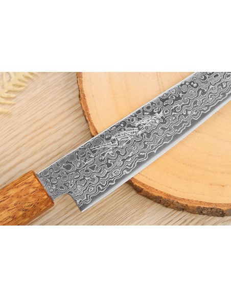 Yoshihiro Zad håndlaget japansk universalkniv 15 cm med damascenert blad