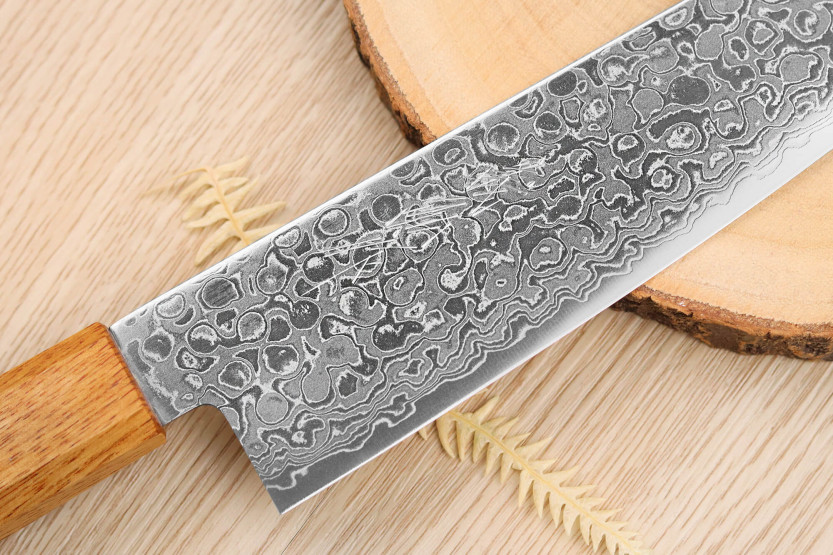 Håndlavet japansk santoku-kniv Yoshihiro Zad 18 cm damaskusblad