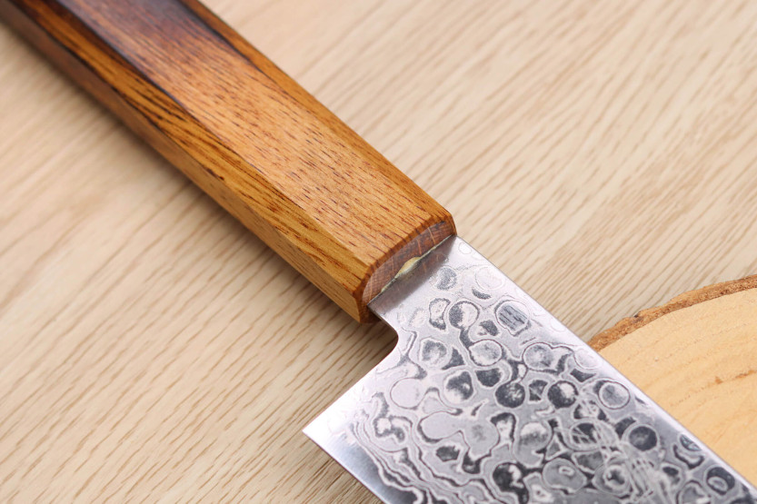 faca santoku japonesa faca santoku Yoshihiro Zad de 18 cm feita à mão com lâmina de damasco