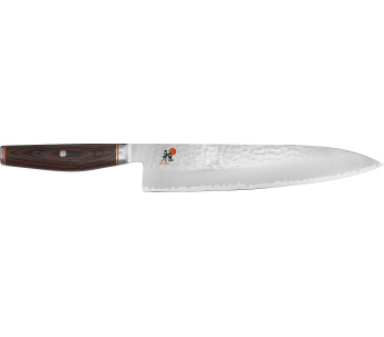 Faca de chef japonesa Miyabi 6000MCT Lâmina martelada de 24 cm + cabo Pakka