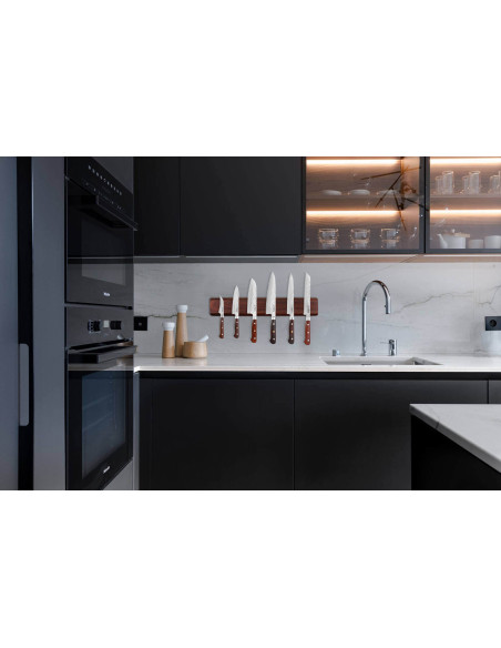 Guillaume Léonard walnut magnetic bar for 6 kitchen knives - 40x6,5cm