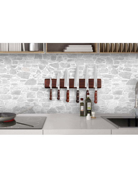 Guillaume Léonard walnut magnetic bar for 6 kitchen knives - 40x6,5cm