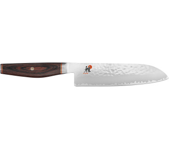 Miyabi 6000MCT Cuchillo santoku japonés 18cm hoja martillada + mango Pakka