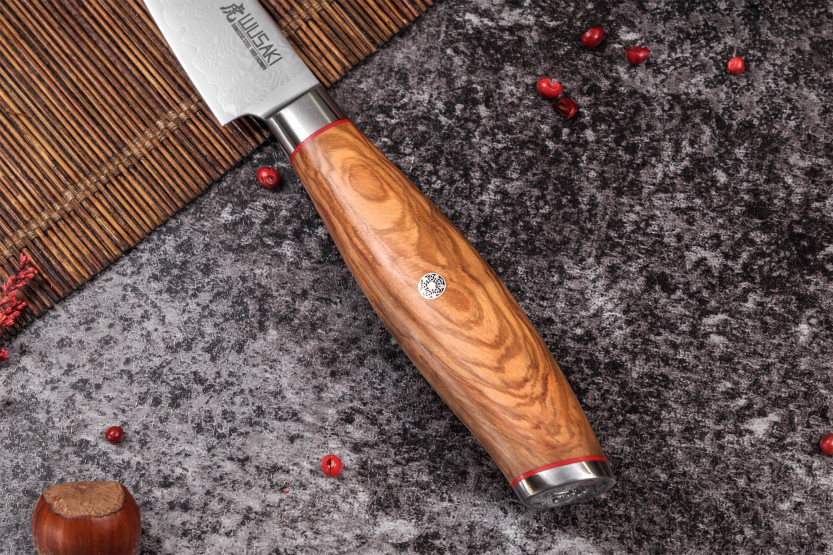 Wusaki Fujiko 10CR Damaskus-skærekniv på 9 cm