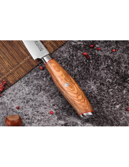 Wusaki Fujiko 10CR Damaskus-skærekniv på 9 cm