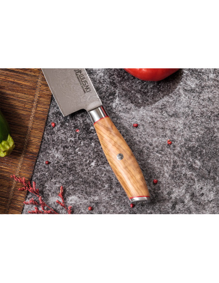 Conjunto de 2 facas Wusaki Fujiko 10CR damasco Chef + Aparar Facas Chef + Aparar