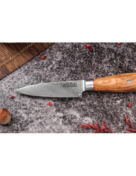 Set med 3 Wusaki Fujiko 10CR damaskusknivar Chef + Paring + Universal